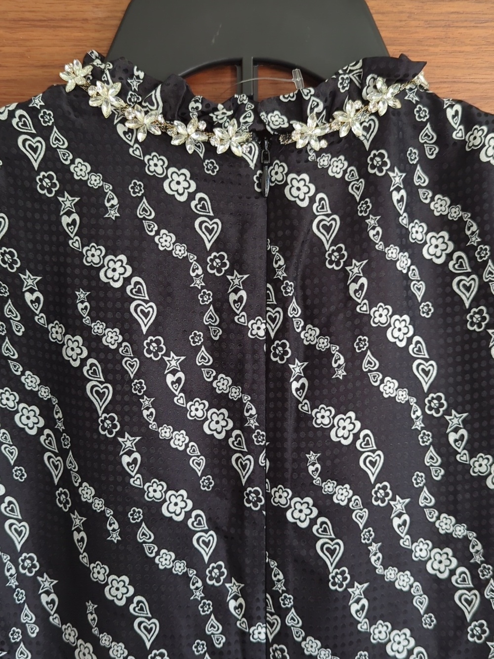 SANDRO Black Suisse Crystal Embellished Fit And Flare Dress NWT - Picture 5 of 13